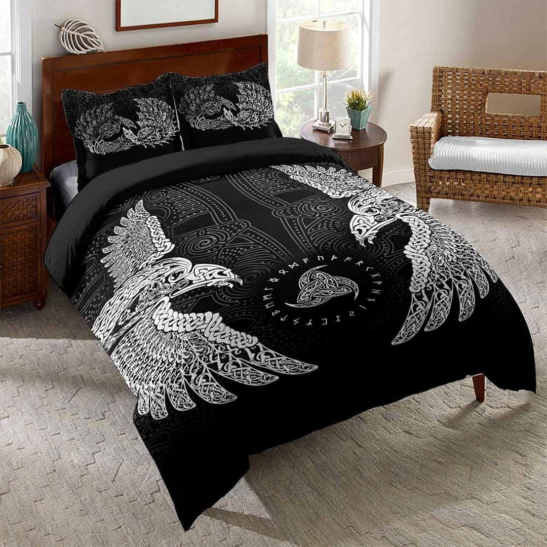 3D Wikinger Bettwäsche Set 135x200 cm 2teilig mit Reissverschluss Weiche und Angenehme Schlafkomfort