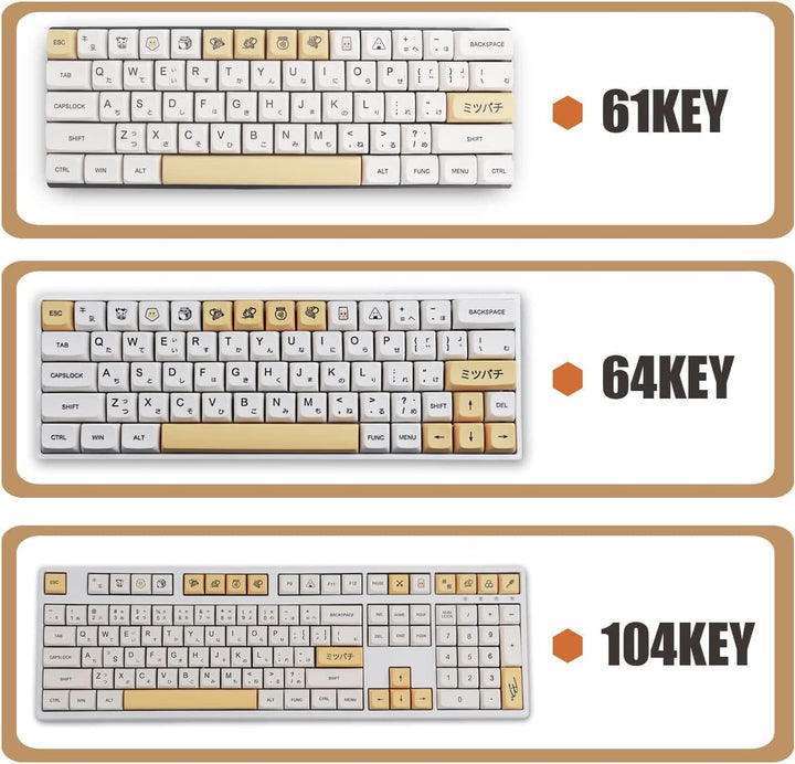 PBT Keycaps 138 Keys XDA Dye Sublimation Tastenkappe Honigmilch Tastenkappe Kirschprofil Kompatibel