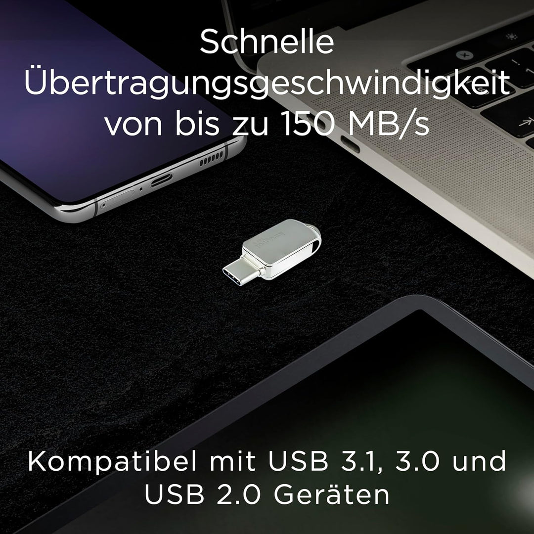 Integral 3Pack 32GB – USB-C & USB-A Stick, 360° Design, USB 3.2 Gen 1, Metall, Plug & Play. Kompatib