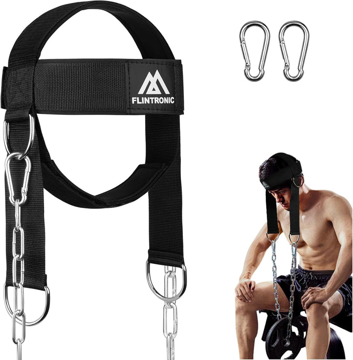 Flintronic Nackentrainer, Gewichtheben Kette Geschirr, Neck Harness für Kraftsport Nackenstrecker fü