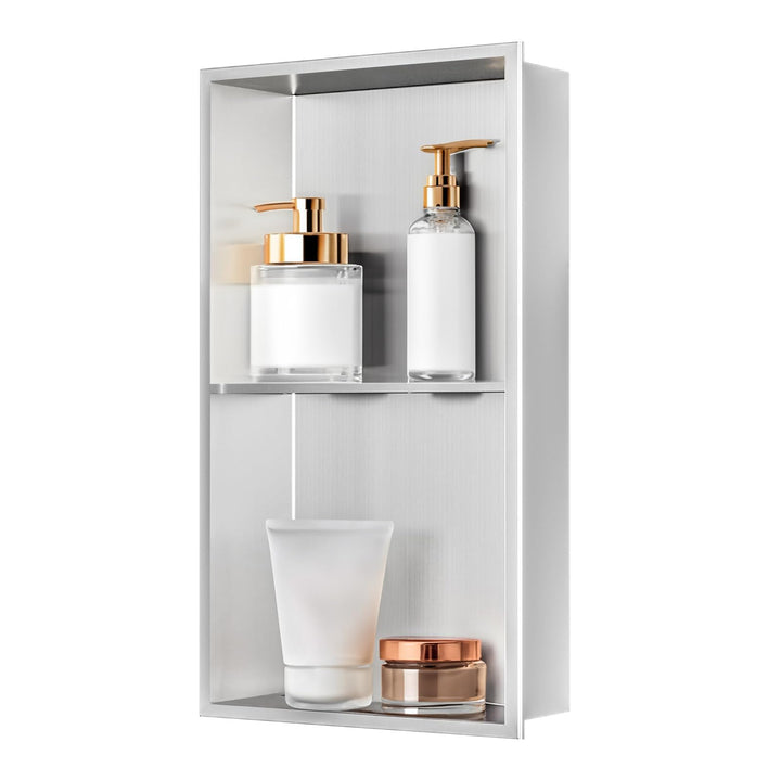 Wandnische Dusche,Wandnische Dusche Edelstahl,Wandnische Lagerung mit einem Regal,Duschnische 30 * 6