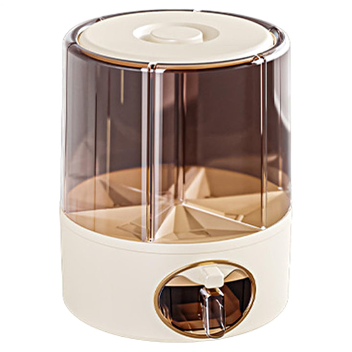 Generisch Rotating Rice Bucket, Click Output Food Dispenser, Adorable 6 Grid Rotatings Rice Storage