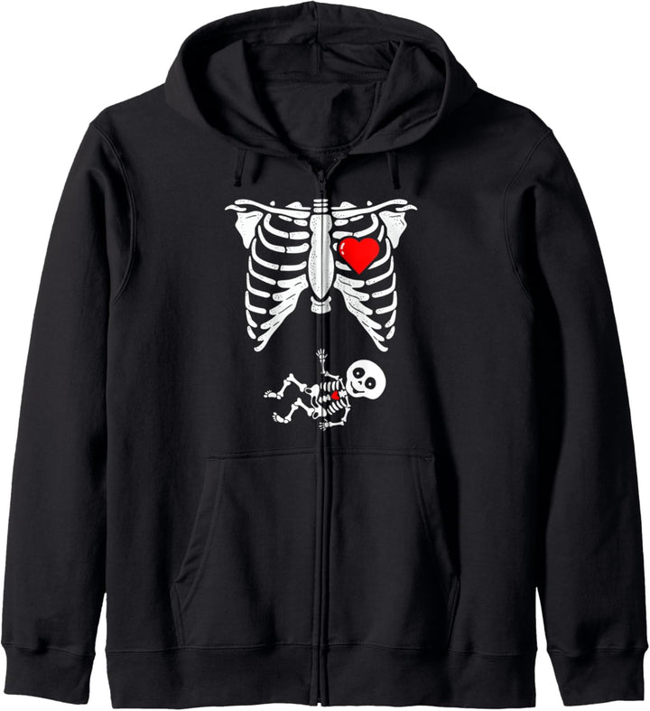Schwangere Skeleton Shirt Baby X-Ray Halloween Pregnant Kapuzenjacke