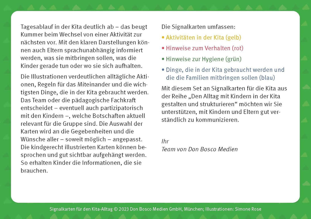 Signalkarten für den Kita-Alltag: 30 Bildkarten für ein gutes Miteinander. Mit Bildern Kita-Regeln f