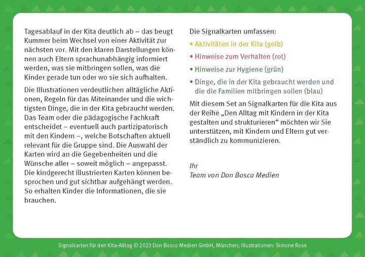 Signalkarten für den Kita-Alltag: 30 Bildkarten für ein gutes Miteinander. Mit Bildern Kita-Regeln f
