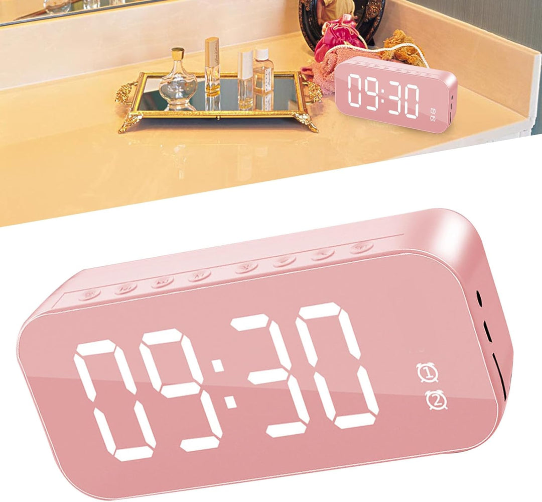 Annadue Digitaler Wecker mit Lautsprecher, Wecker Radios Unterstützt, Speicherkarte, AUX Kabel Wiede