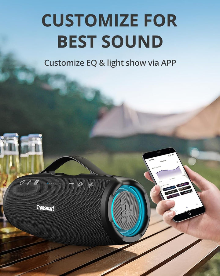 Tronsmart Mirtune S100 Bluetooth Lautsprecher, IPX7 wasserdicht, 5.3 Bluetooth, 20 Stunden Lange Akk