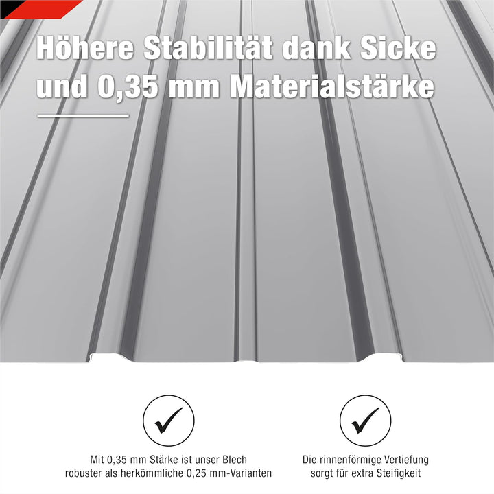SMART Cover Set H12 Plus, 12 x Trapez-Abdeckblech 125 x 45 cm 6,75 m² Stärke 0,35 mm inkl. Schrauben