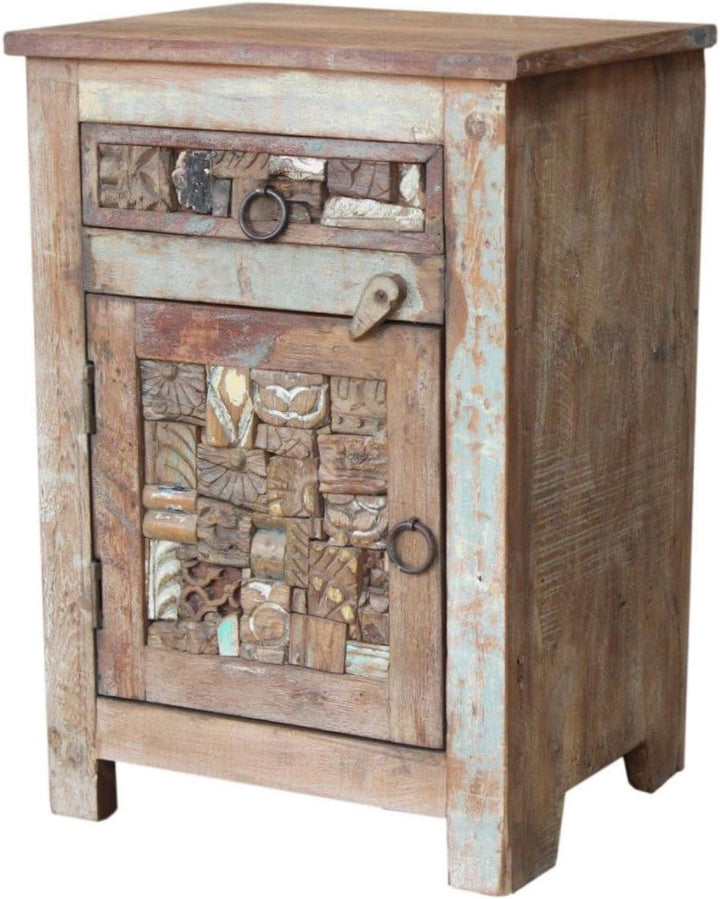 GURU SHOP Vintage Beistellschrank, Kommode, Nachttischschrank, Flurschrank - Modell 84, 61x43x33 cm