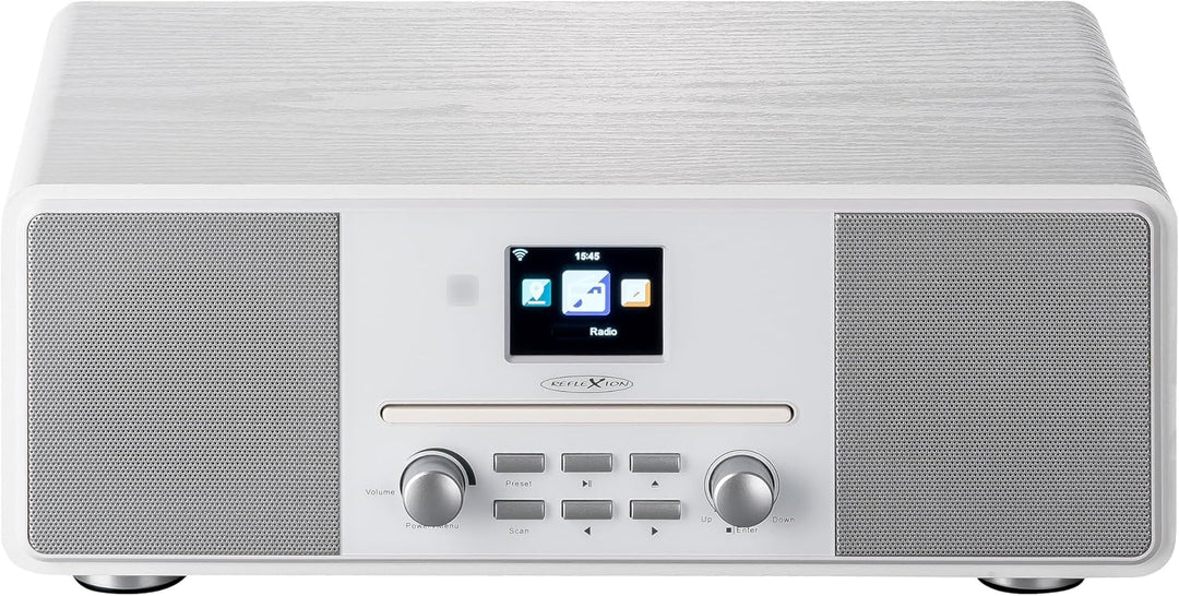 Reflexion HRA19DAB/WH Design DAB+ Radio (2x80Watt) 2,4" TFT Farbdisplay, Uhrenanzeige mit Alarm-Funk