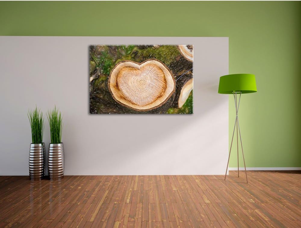 Pixxprint Jahresringe am Baumstamm als Leinwandbild/Grösse: 100x70 / Wandbild/Kunstdruck/fertig besp