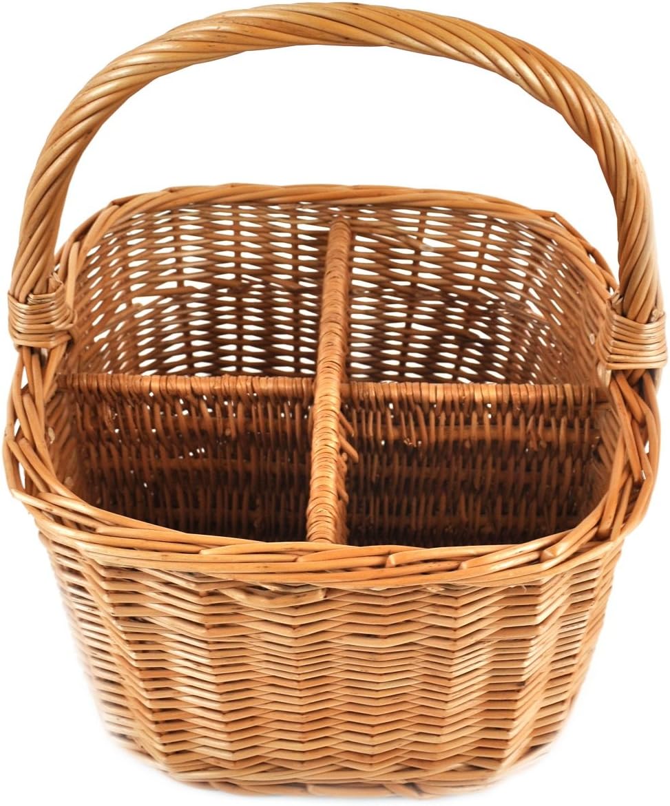 MyBer® Weidenkorb Flaschenkorb Tragekorb Korb aus Weide für 4 Flaschen braun K14-121