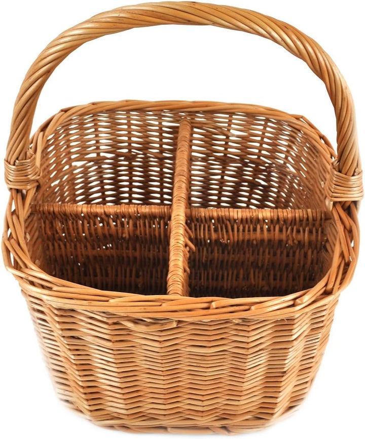 MyBer® Weidenkorb Flaschenkorb Tragekorb Korb aus Weide für 4 Flaschen braun K14-121