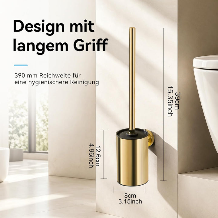 bgl Wandhalterung für WC-Bürste aus Edelstahl, rund Gold, Gold