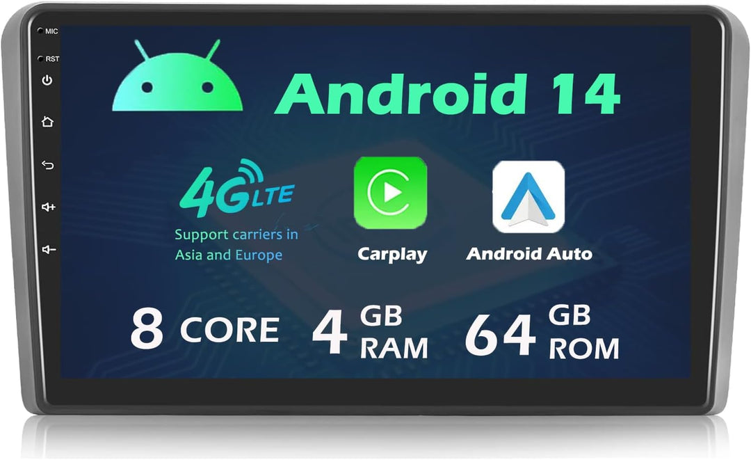 Octa Core Android 12 Autoradio Kompatibel mit Audi A3 S3 RS3 mit Carautoplay Android Auto GPS Naviga