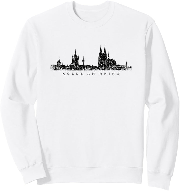 Kölner Skyline (Vintage Schwarz) "Kölle am Rhing" Sweatshirt