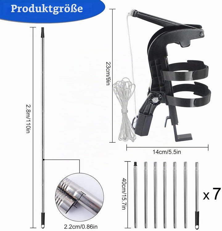 Sprühdosen Verlängerungsstangen Adapter, Einstellbarer Sprühdosenhalter mit 2,8m Teleskopstange, Spr