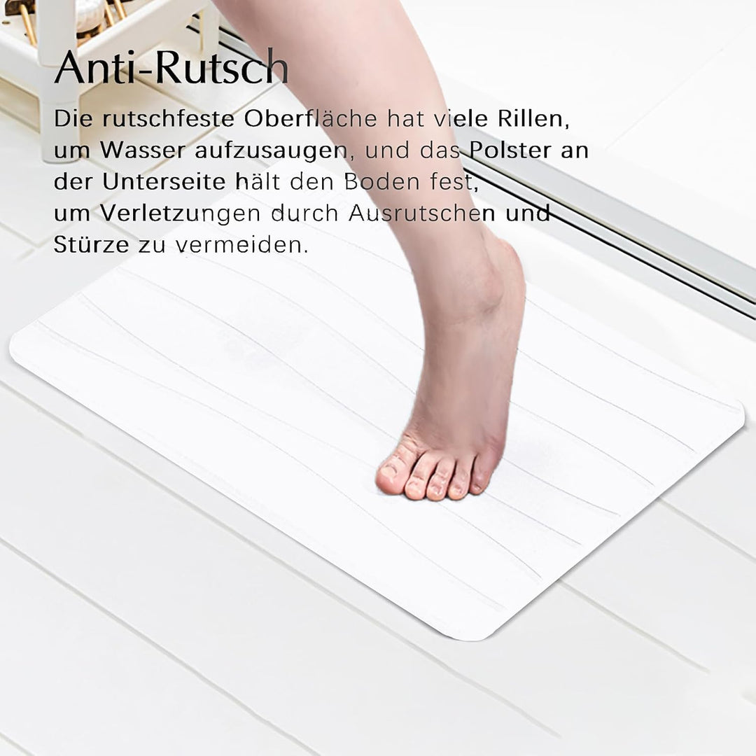 Badematte Stein, Diatomite Stone Bath Mat, rutschfeste Stein Badematte Schnelltrocknend, Werten Sie