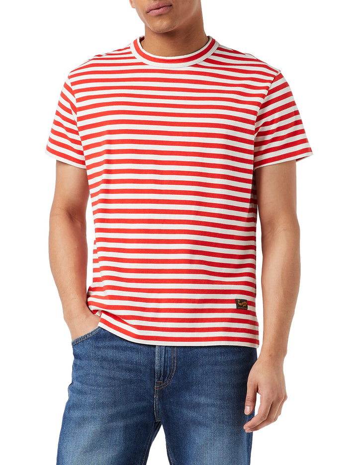 Kings of Indigo Herren Darius T-Shirt M Rot (Poppy Red Stripe 7904), M Rot (Poppy Red Stripe 7904)