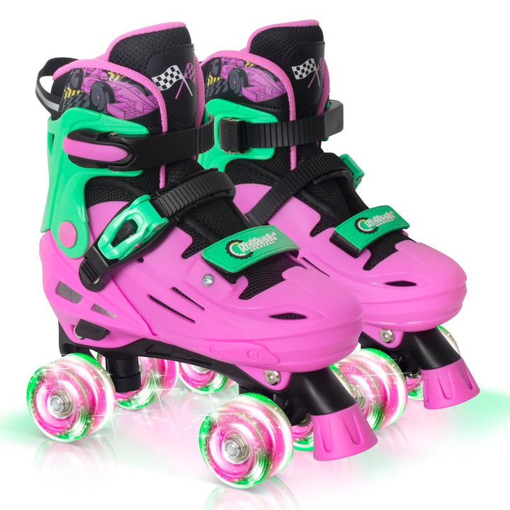 Nattork Rollschuhe Kinder, Verstellbare Rollschuhe für Kinder Jungen Mädchen, 4 Grössen Verstellbar