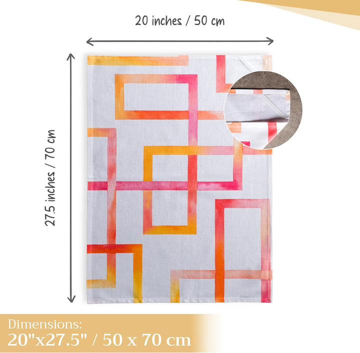 Maison d' Hermine Summer Maze 100% Baumwolle Set von 3 Multi-Purpose Küchenhandtuch | Bar Handtücher