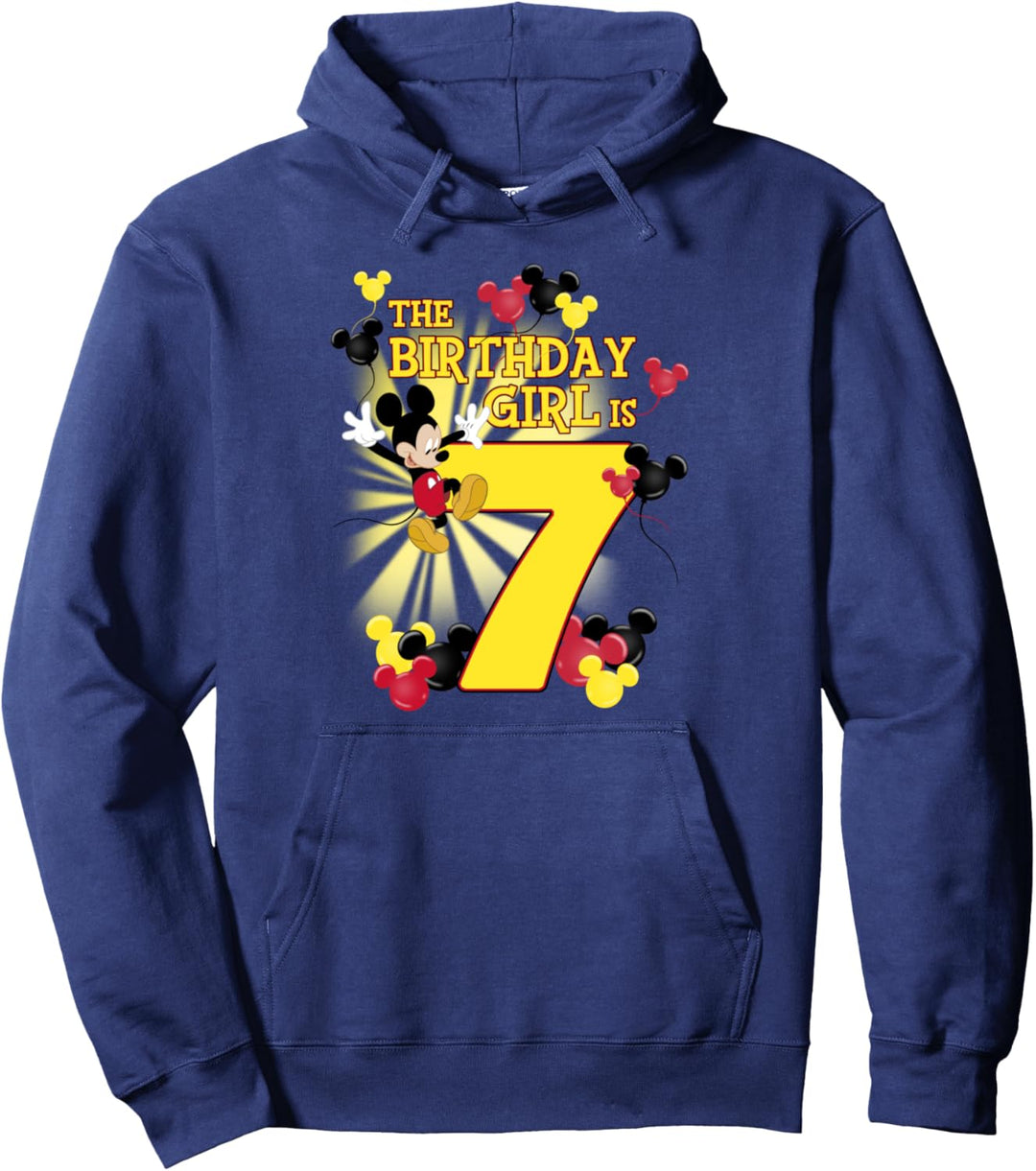Disney Mickey & Friends 7 Year Old Birthday Girl Pullover Hoodie