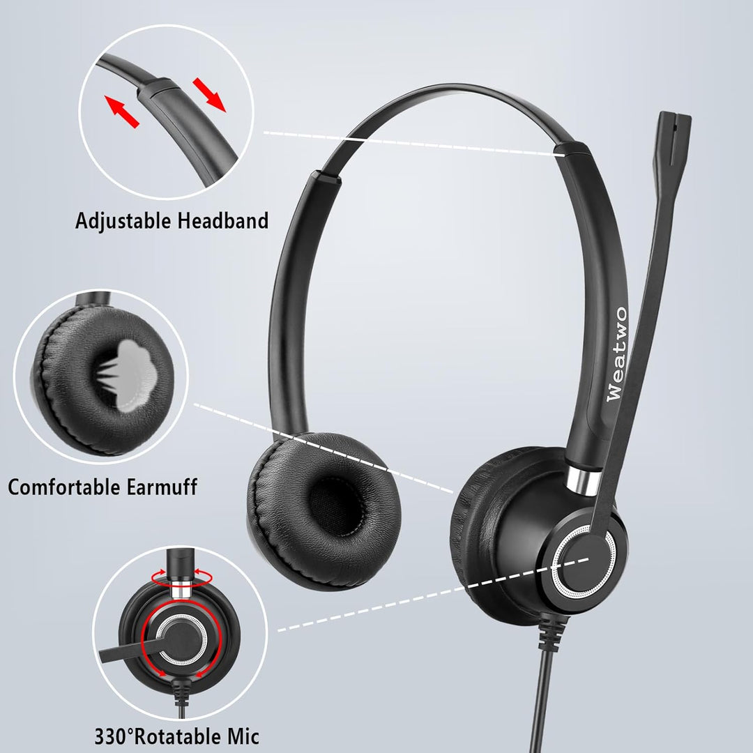 3,5 mm kabelgebundenes Headset mit Noise Canceling Mikrofon, USB-C/3,5 mm Jack 2-in-1 PC Headset, St