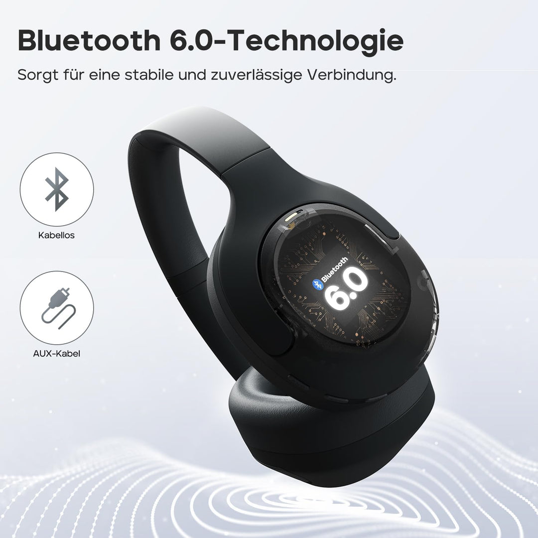 Tribit QuietPlus 81 Over-Ear Kopfhörer mit Noise Cancelling, 110 Std., Schnellladen, Bluetooth 6.0,