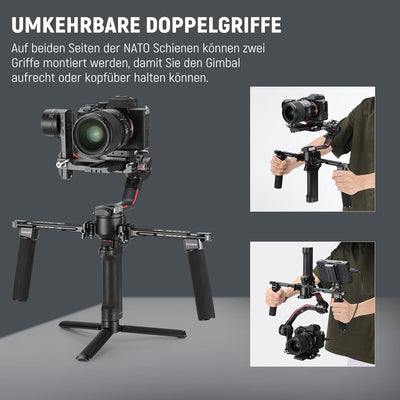 NEEWER Dual Griff Kompatibel mit DJI RS 2/RSC 2/RS 3/RS 3 Pro Ronin S Ronin SC Kamera Gimbal, Doppel