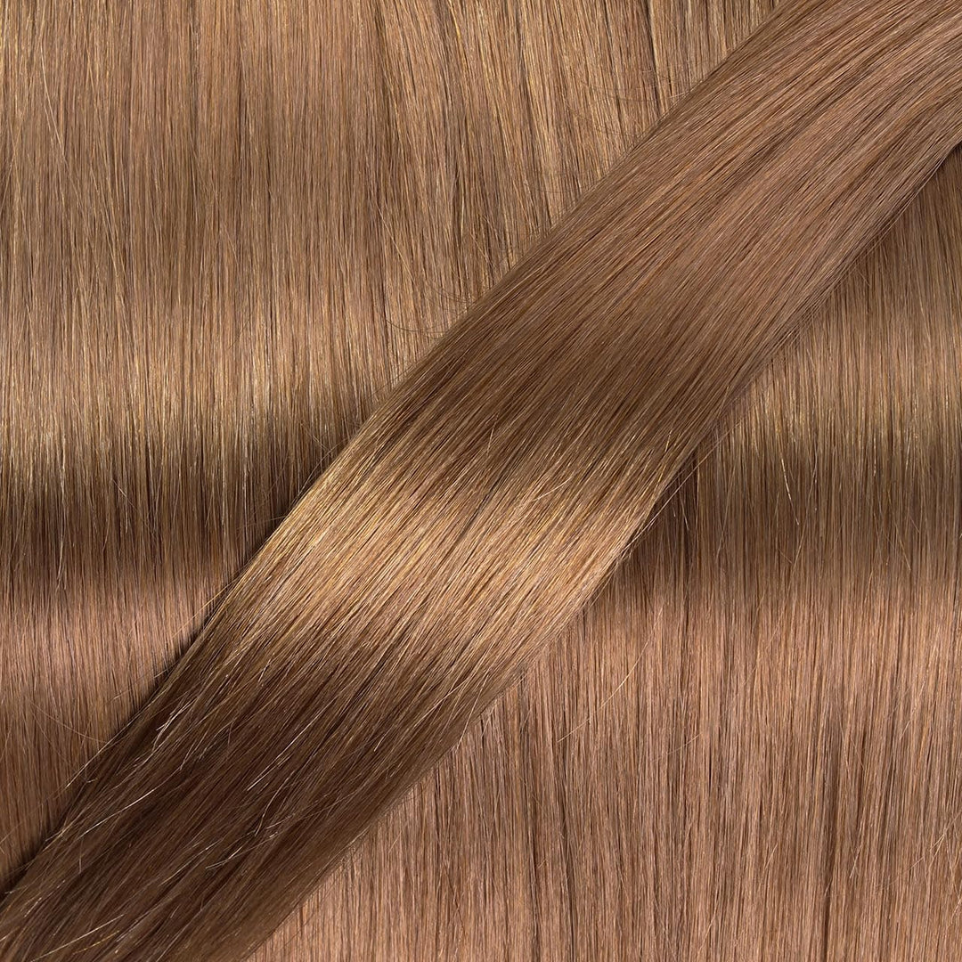 hair2heart Microring Extensions Echthaar Gewellt - 25 Strähnen 1g 40cm 8/1 hellblond asch 25 Strähne