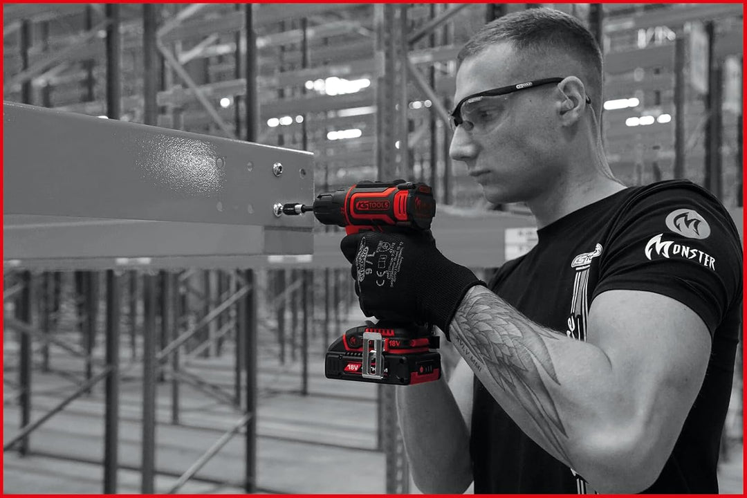 KS Tools 515.6400 eMONSTER Brushless-Akku-Bohr-Schrauber-Satz, 4-tlg