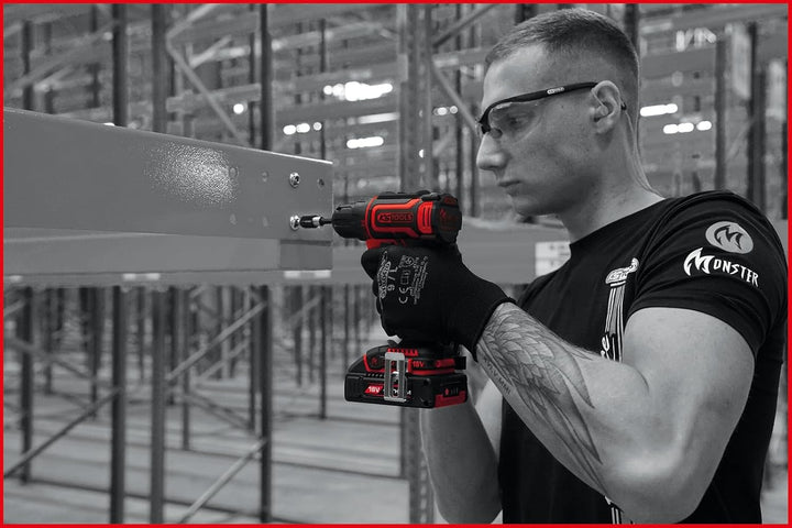 KS Tools 515.6400 eMONSTER Brushless-Akku-Bohr-Schrauber-Satz, 4-tlg