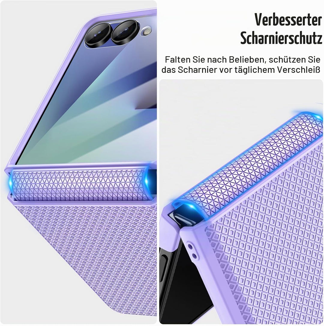 Doeshine für Samsung Galaxy Z Flip 7 Hülle [Not für Flip 7FE] mit Scharnierschutz &amp; Displayschutzfol