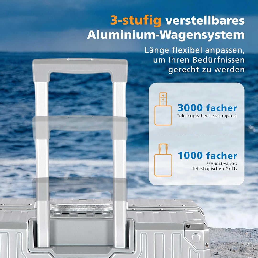 ALPHA CAMP Koffer Grösse L Reisekoffer Leicht Hartschalenkoffer Polycarbonat 65L Luggage Suitcase mi