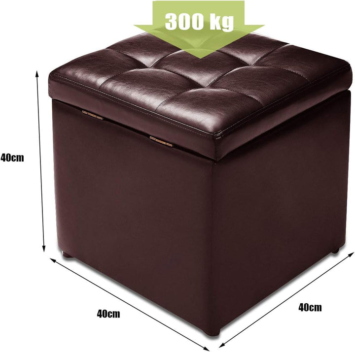 GIANTEX Sitzhocker mit Stauraum, Sitzwürfel Sitzbox auS PU, Sitztruhe Sitzcube Aufbewahrungsbox Fuss
