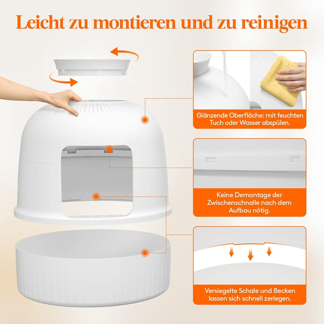 Lifewit Katzenklo Blumentopf mit Pflanze & Schaufel, Katzenklo Versteckt, Katzentoilette XXL mit Ger