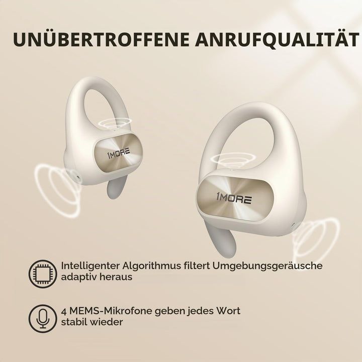 1MORE Fit SE S30 Open Ear Kopfhörer, 5.3 Bluetooth Kabellose Headphones mit 4 mikrofon, Earbuds mit