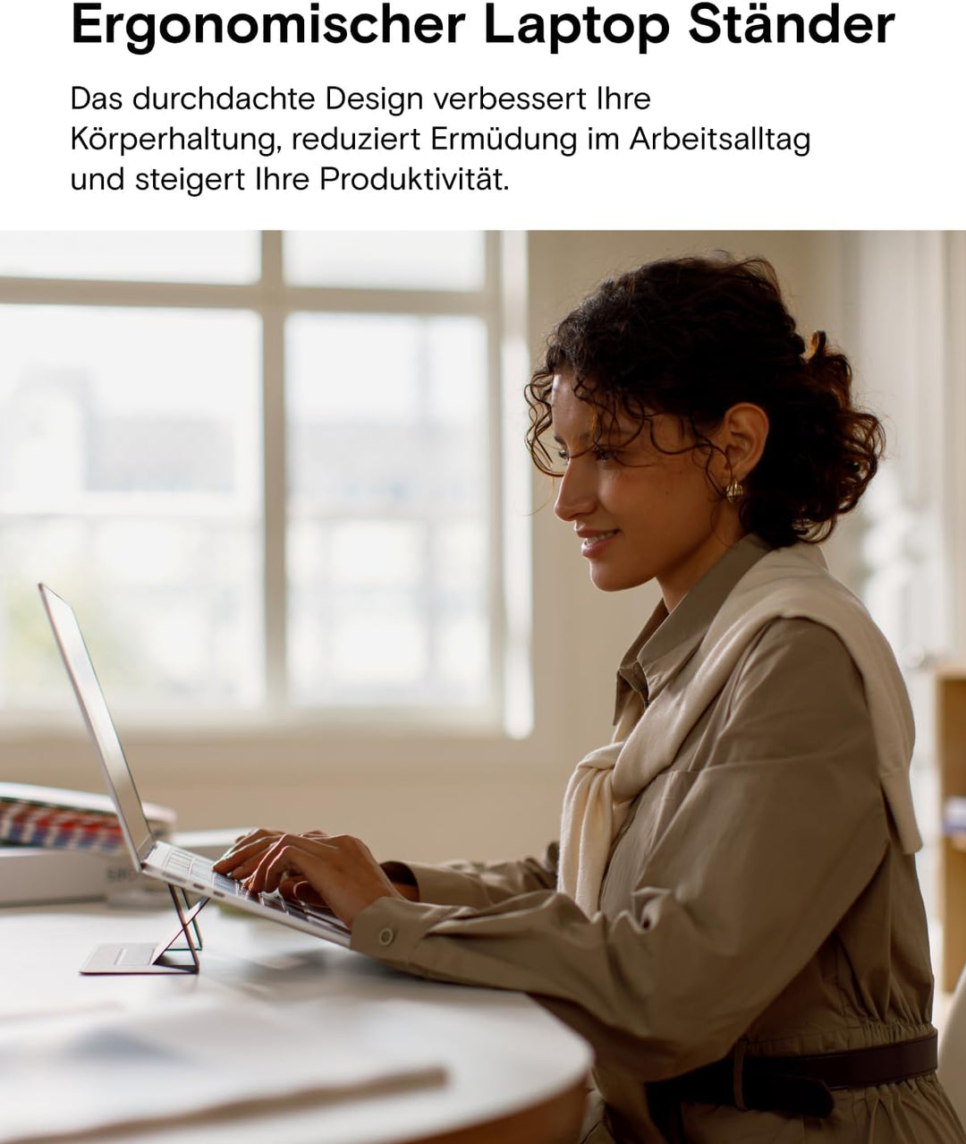 MOFT Unsichtbarer Schlanker Laptop Ständer, Selbstklebend und Faltbar Stand, Höhenverstellbar Notebo
