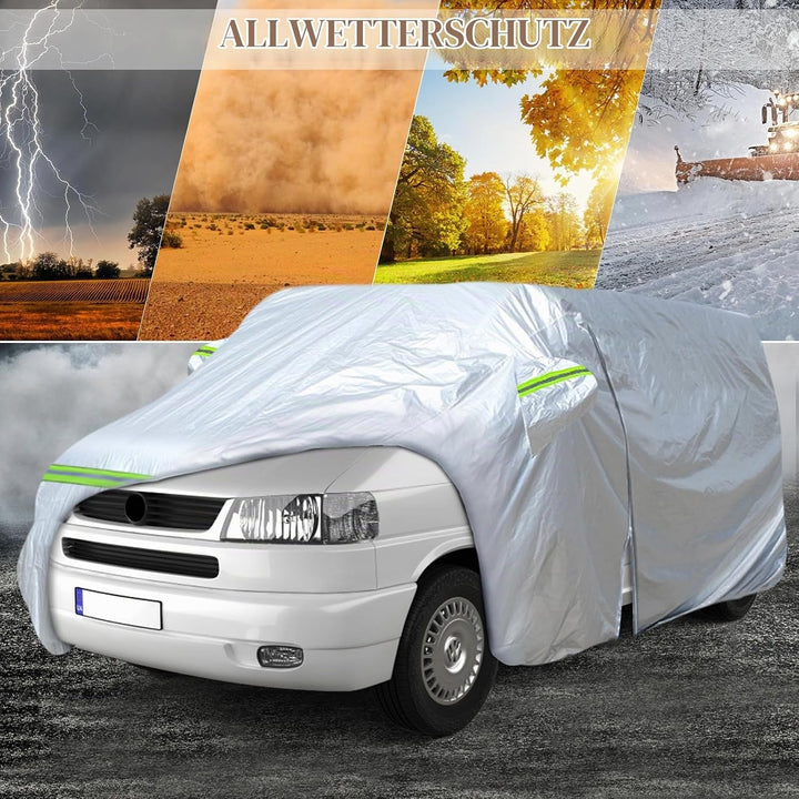 Autoabdeckung Vollgarage Ersatz für VW T4 SWB, 300D Wetterfeste UV-beständige Autoabdeckung Vollgara