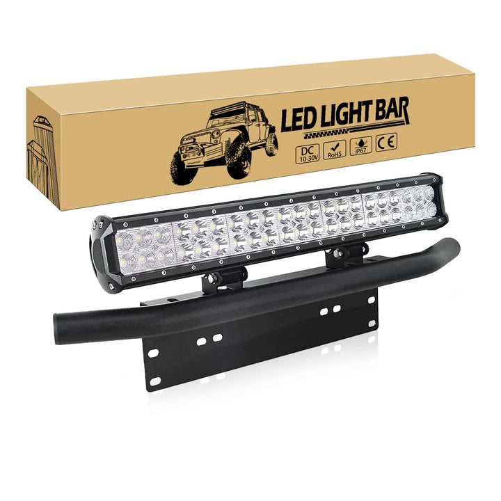Willpower 126 W 50,8 cm LED Lichtleiste Flutlicht Spot Combo Beam + 23 Zoll Kennzeichenhalter Univer