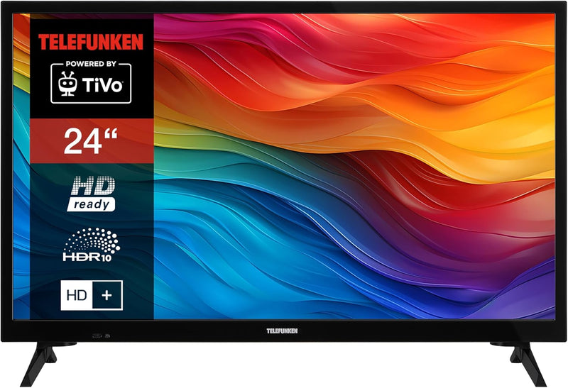 Telefunken Fernseher 24 Zoll Smart TV powered by TiVo (HD-ready, HDR, Triple-Tuner, 6 Monate HD+ ink