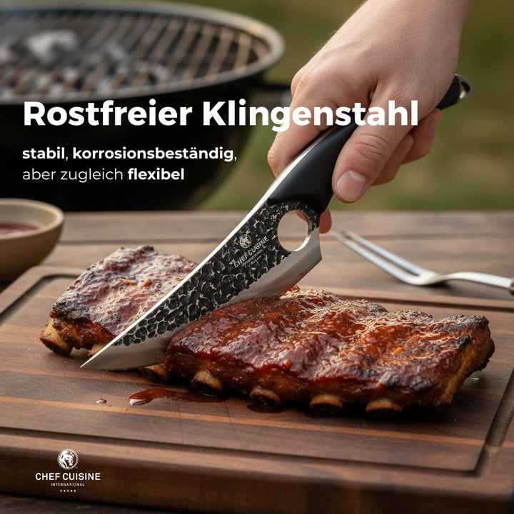 CHEF CUISINE BBQ Messer 53-55 HRC Stahl | 20,5 cm geschmiedete Klinge aus rostfreiem Klingenstahl |