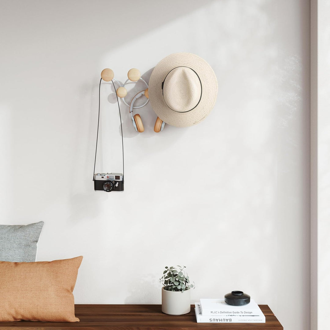 Umbra Dotsy Wandgarderobe, dekorative Garderobenleiste mit 7 Haken für Jacken, Schals, Taschen, Ruck