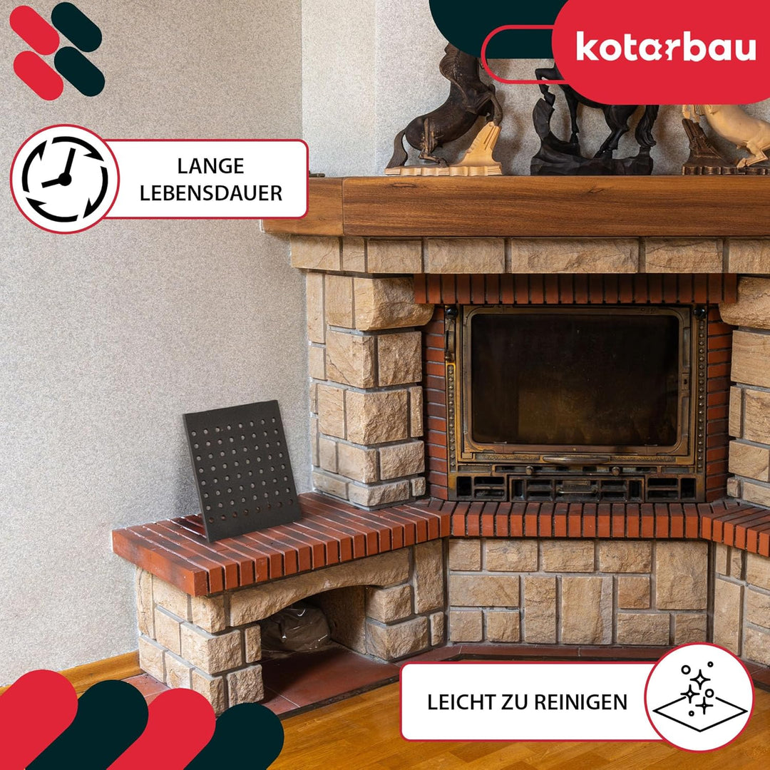 KOTARBAU® Gusseisen Kaminrost - 30 x 24 cm - Kaminofen Rost - Ascherost für Kaminöfen - Ofenrost - M