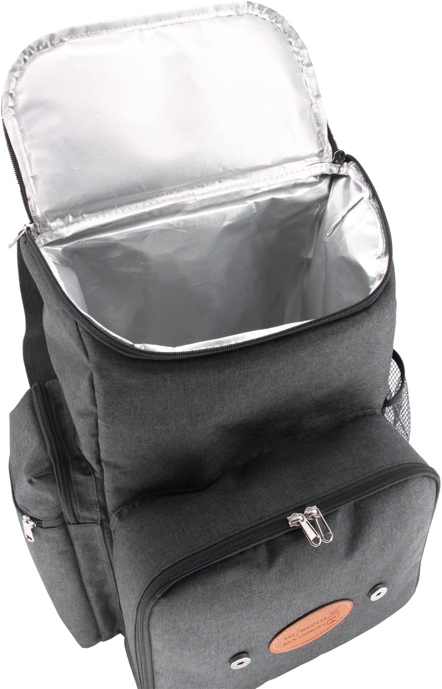 Les Jardins de la Comtesse - Rucksack Picknick-Rucksack Escapade – 4 Personen – Grau – komplett mit