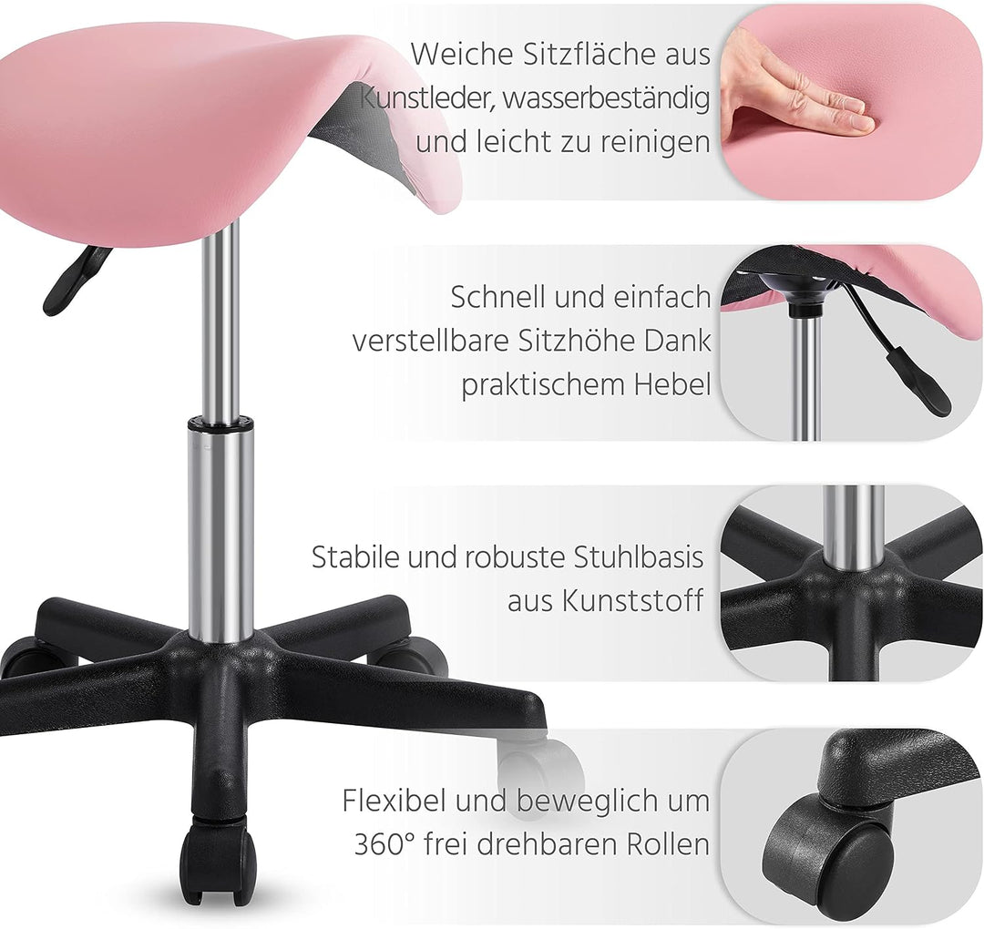 Yaheetech Sattelhocker Rollhocker Drehhocker Praxishocker Arbeitshocker Bürohocker Sitzhocker Hocker
