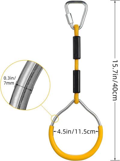 PELLOR Kinder Klettern Ringe, Multifunktions turnringe Kinder Trapeze Schaukel mit Kunststoff Turnri