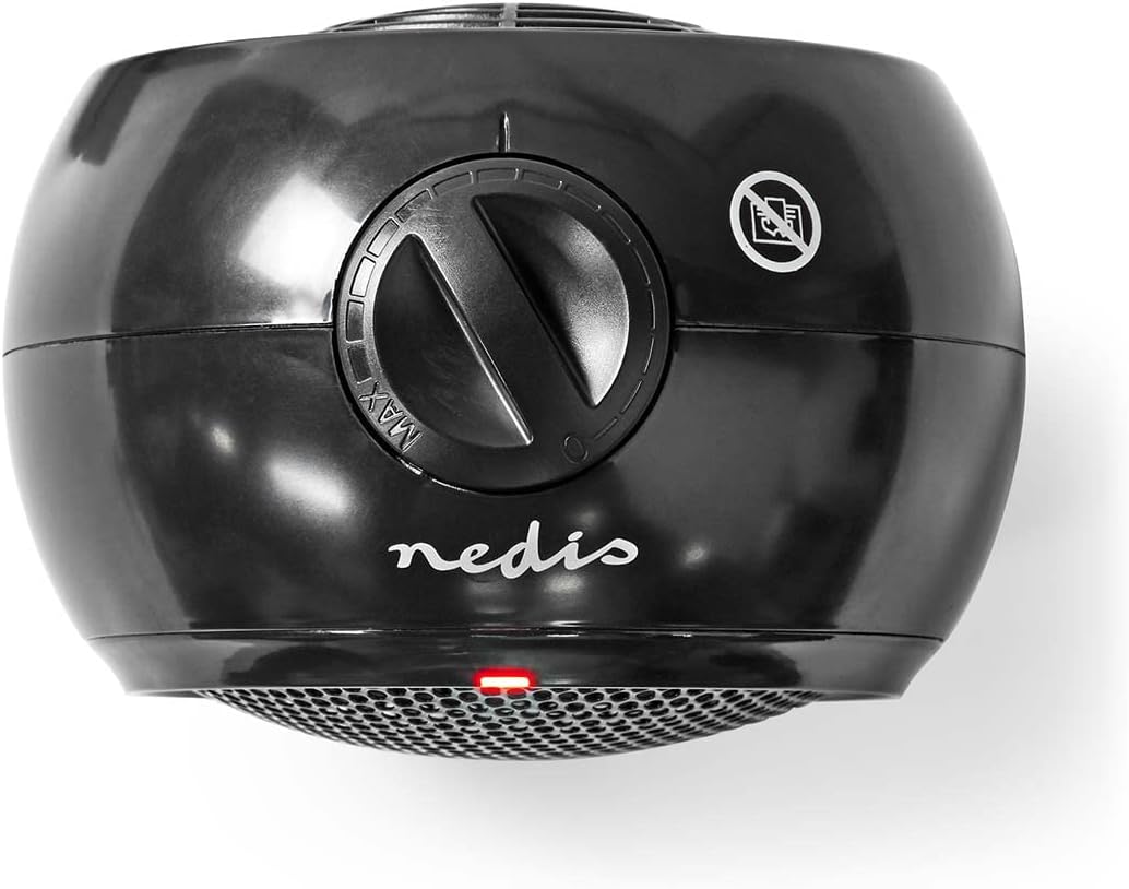 NEDIS HTFA15BK Keramik-PTC-Heizlüfter 500 W 1 Heizmodus Verstellbares Thermostat Überhitzungsschutz