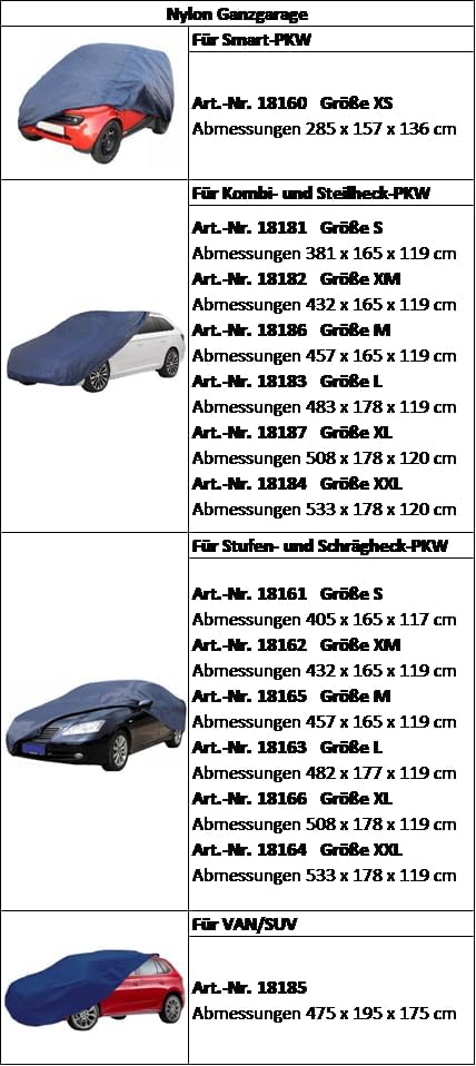 HP-Autozubehör 18187 Nylon Ganzgarage