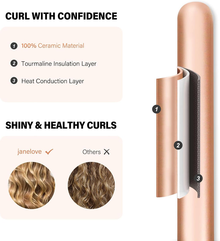 5 in 1 Lockenstab Set Grosse Locken Einstellbare Temperatur Keramikbeschichtung Multifunktions Austa